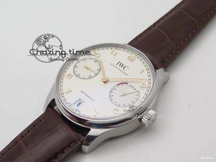 MIROTIME 0726 MoistureWicking Portuguese Real PR IW500704 ZF 1:1 Best Edition On Brown Leather Strap A52010 V 7311